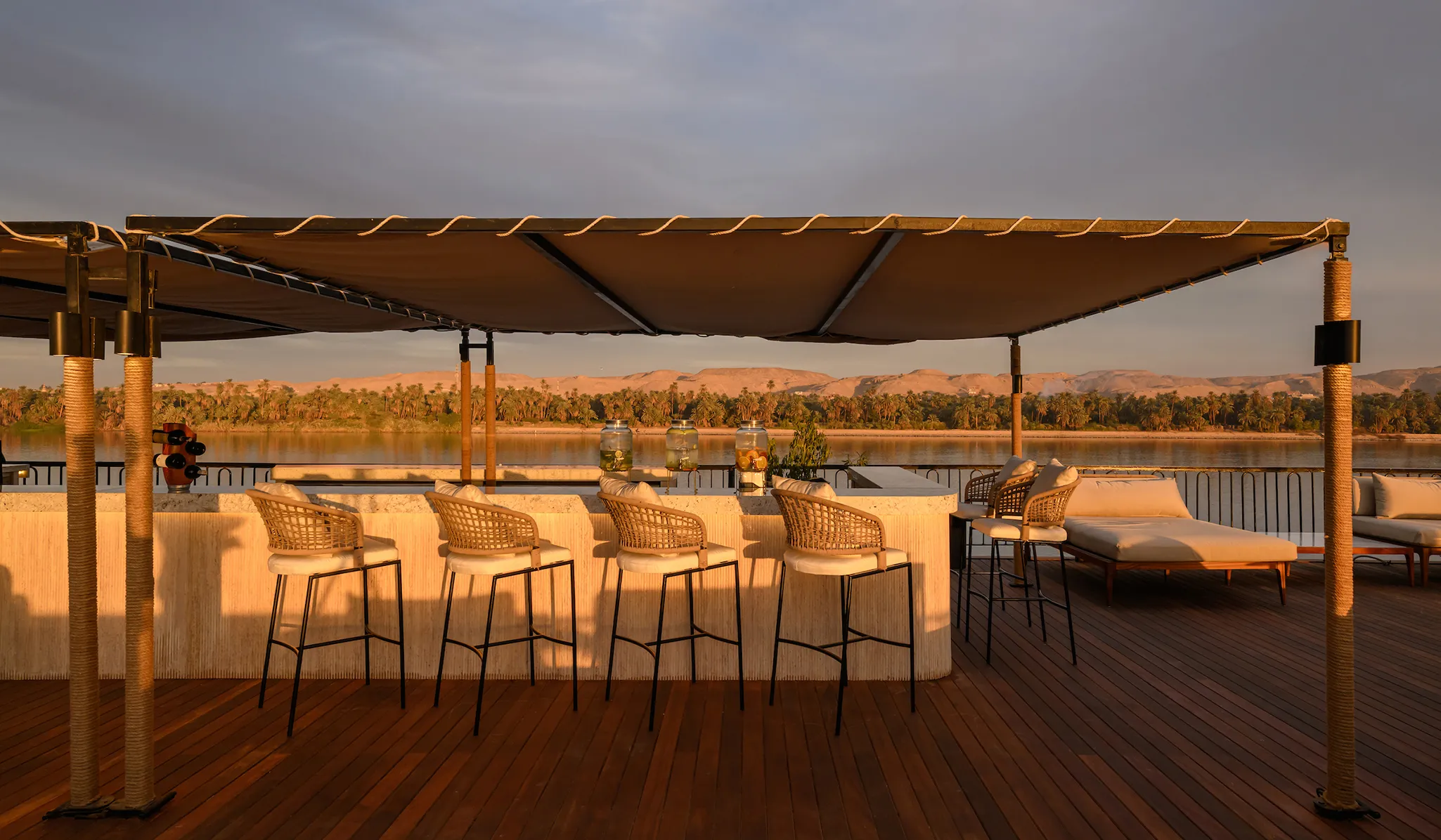 Sun deck of the Le Fayan Suites Nile Cruise Nile cruise